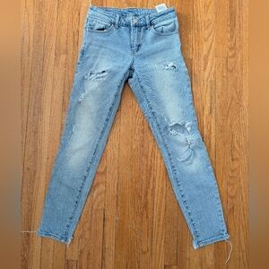 GUESS Sexy Curve Trendy Light Blue Distressed Women's Skinny Jeans 26